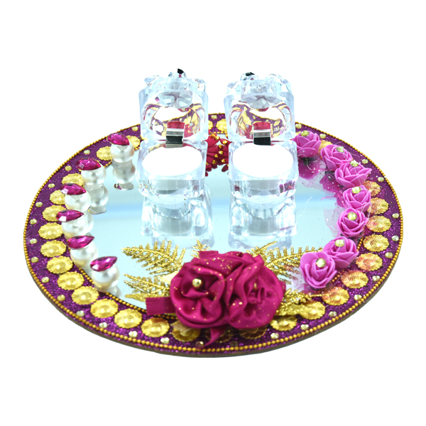 Buy Decorative Steel Ring Platter (Multicolor) Online at Low Prices in  India - Amazon.in