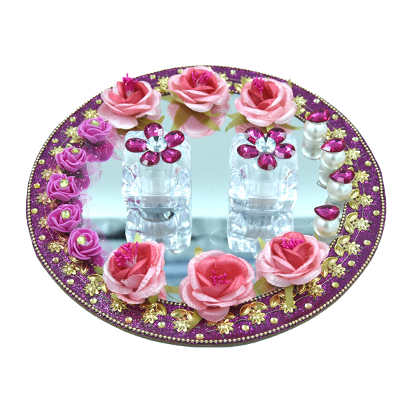Buy Mridang Handmade Engagement Ring tray ring holder platter with  customise name(anniversary/engagement/wedding ring platter)- 10x10x8 INCH  Online at Low Prices in India - Amazon.in
